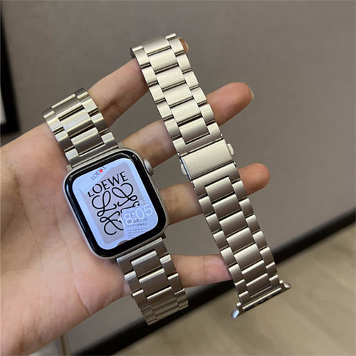 Fits Apple iWatch Watch Band 3 Bead Solid Heart Stainless AppleWatch Summer Metal Unisex Summer
