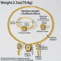 Western Statement Chunky Chain Stripe Cuban Chain Hip-Hop Women Personality Necklace Bracelet Set Ring Earrings Accessory Jewelry Set