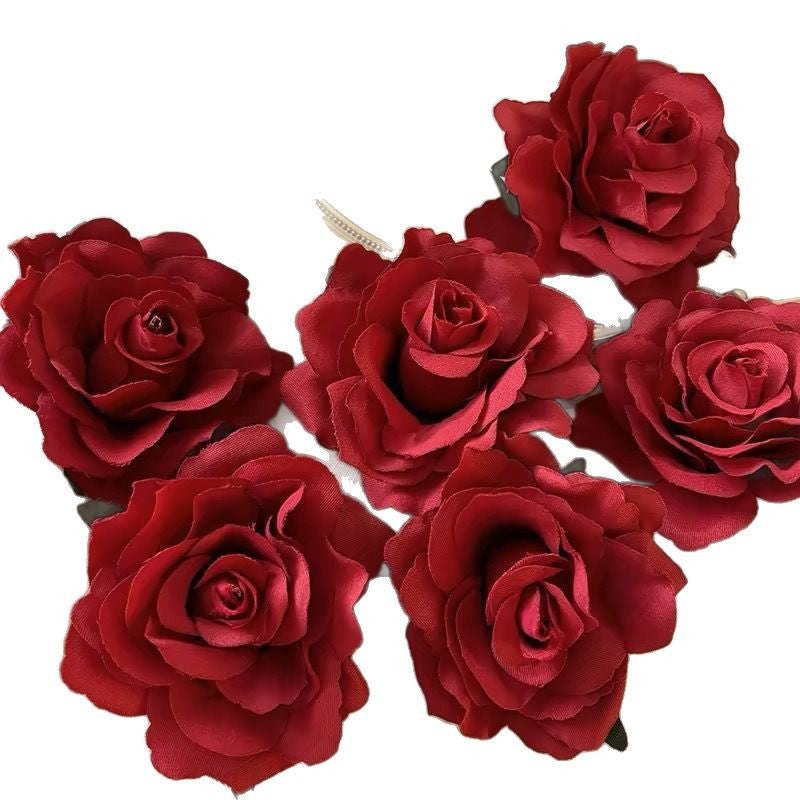 Red Rose Flower Side Hair Clip - view 5