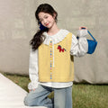 Girls' Peter Pan Shirt & Color Button Vest 3-Piece Set