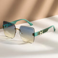 Elegant Frame Trendy Style Gradient Sunglasses Women Summer Sun-Proof Rimless Sunglasses UV-Proof Premium Sunglasses