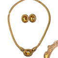 Vintage Earrings Premium vintage Western Heavy-Duty Set Inlay Light Luxury Stud Retro Necklace Jewelry Set