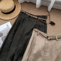 Summer Casual Slimming Linen High Waist Straight Leg Wide Leg Pants + Pants