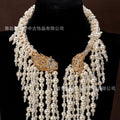 Overseas Western Heavy-Duty Beaded Vintage Breeze Jewelry Creative Fringe Necklace Full Crystal Lion Head Necklace Accessory Choker
