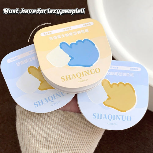跨境SHAQINUO次抛底妆调色纸防渗耐涂一次性免洗不脏手平价调色纸