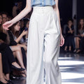 Summer Slimming Designer Short Sleeve Loose Wide Leg Shirt 2-Piece Set