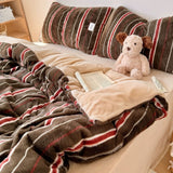 Prague Red Brown Stripe