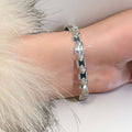 18K Gold Plated Cutout Floral Bangle Light Luxury Premium Four Leaf Clover Bracelet Niche Design 10K Flower Tube Bangle