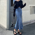 Designer High Waist Slit Skirt