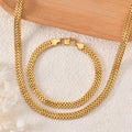 Overseas Western No Fade Gold Wheat Ears Round Polish Rope Chain Necklace Stainless Chain Wholesale Versatile Simple