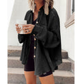Women's Fall Casual Fashion Lapel Collar Asymmetric Neckline Shirt + Jacket 2026 - Apricot