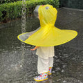 儿童飞碟雨衣小黄鸭斗篷式雨伞帽抖音男女幼儿园小孩网红宝宝雨衣