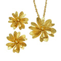 New Overseas Export Elegant Jewelry Set Retro Pendant Fashionable 3D Flower Exquisite Necklace Earrings Set