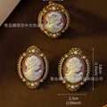 Vintage Earrings Height Stock Imperial Breeze French Maiden Portrait Stud Retro Heavy-Duty Luxury Ring Jewelry Set