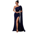 Women's One-Shoulder Sequin Evening Gown Party
