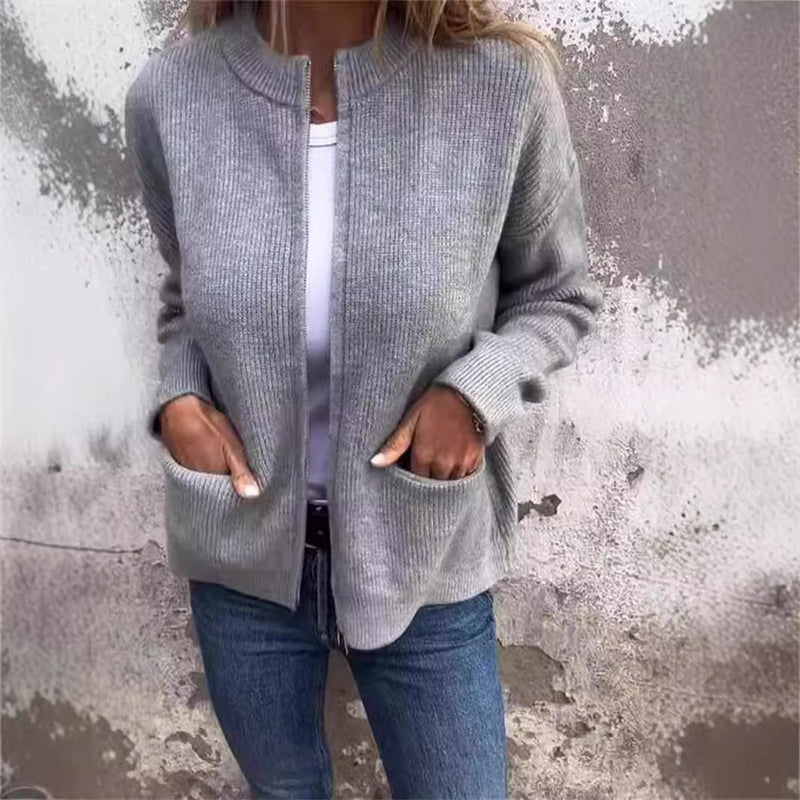 Fall-Winter Casual Fashion Stand Collar Loose Jacket
