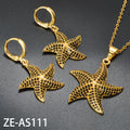 Overseas Bestseller Western Designer Style Fashionable High-End Cubic Zirconia Gold-Plated Earrings Pendant Jewelry Set Fashionable Versatile