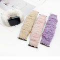 For appleiwatch Watch Band s87 Overseas Spring/Fall Winter Stretch Hair Tie Soft Cloud Fleece Fuzzy Band