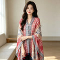 Women's Ethnic Shawl + Cape 2026 - Red