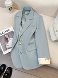 Women's Fall Korean Designer Blazer + Top 2026 | Casual Blouse - Black