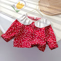 Girls' Lace Trim Printed Shirt - Spring/Fall