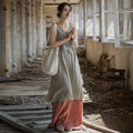 Women's Fall Chinese Ramie Linen Cotton Frog Button Lightweight Dress 2026 - As Pictured