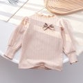 Girls' Lace Trim Puff Sleeve Base Layer T-Shirt