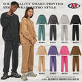 Fall/Winter Dyed Distressed Washed Faded Crew Neck Hoodie & Pants Set