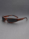 Trendy Sunglasses New UV-Proof Hiking Futuristic Personality Influencer Style Men Premium Narrow Frame Sunglasses