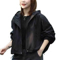 Women's Spring-Summer Vacation Casual Petite Loose Cropped Jacket + Top 2026 - Navy
