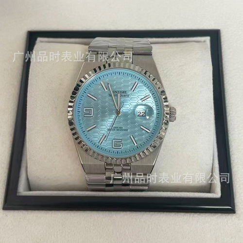 New Overseas Watch Men Rolex Home Datejust Series Lander Type Honeycomb Glow Dial Waterproof Full Steel Quartz Watch