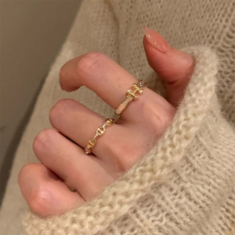 Korean Zircon Open Band Ring - view 2