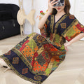 Women's Chinese French Short Sleeve V-Neck Printed Dress + Skirt 2026 - 1-1#