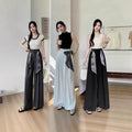 Summer Casual Fashion High Waist Drapey Loose Wide Leg Pants
