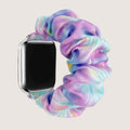 For apple iwatch Tie-Dye Rainbow Satin Large Cord Hair Tie Watch Band Stretch Apple Band Wholesale Custom