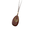 Zen Breeze Wood Teardrop Sweater Chain Women Vintage Distressed Metal Lens Long Style Leather String Neo-Chinese Cotton Linen Accessory Item