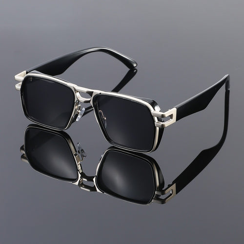 Men Square Frame Sunglasses Sun-Proof UV-Proof New Western Fashionable Trendy Versatile Premium Sunglasses