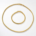 Overseas Middle East Dubai Plated 18K Gold Snake Chain Hip-Hop Breeze Jewelry Set Necklace Bracelet Set 2-Piece Set