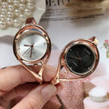 2024 New Cross-Border New Hot Sale Women Bangle Quartz Watch Rose Gold Simple Fashionable Watch
