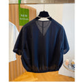 Summer Korean Batwing Sleeve Short Sleeve Loose Cardigan + Shirt