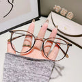 Oval Round Prescription Blue-Light Glasses Fashionable Trendy Overseas Bare Face Influencer Finish Item Men Plano Student Style Prescription Sunglasses