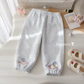 Girls' Cartoon Rocking Horse Embroidered Sweatpants