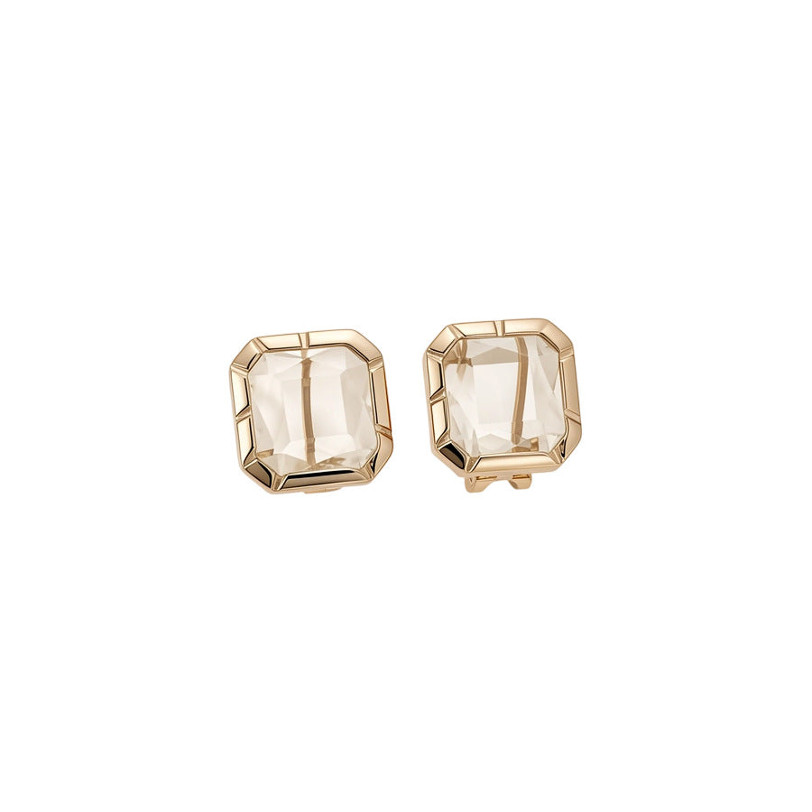 Minimalist Glass Square Pendant Stud Earrings - view 5