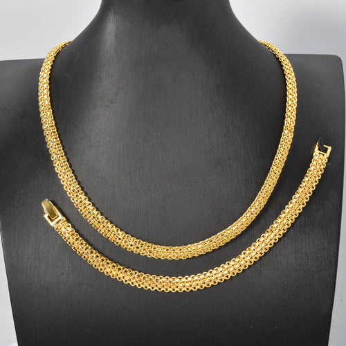 Overseas Personality Statement Clavicle Chain Chunky Chain Necklace Bracelet Set New Trendy Hip-Hop Buckle Style Wholesale Premium