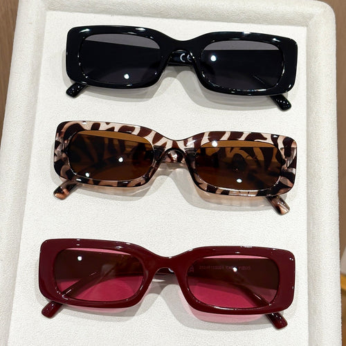 Square Leopard Full-Frame Sunglasses 2025 New Overseas Women Retro Classic Sunglasses Versatile Simple Sunglasses