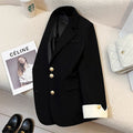 Women's Fall Korean Designer Blazer + Top 2026 | Casual Blouse - Black