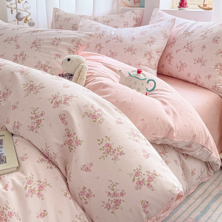 Wind Grain Whisper Floral Print Cotton 4-Piece Bedding Set - view 3