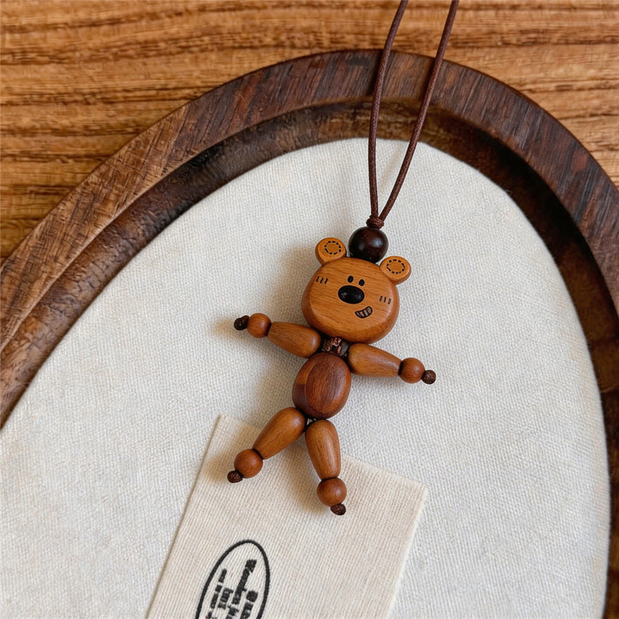 Vintage Wooden Cat Pendant Necklace - view 6
