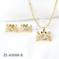 EU/US Import Colorful Crystal Small Stud Personality Animal Small Earrings Copper 18K Gold Plated Cubic Zirconia Set