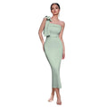 Women's Strapless One-Shoulder Bow Elegant Premium Evening Gown Party